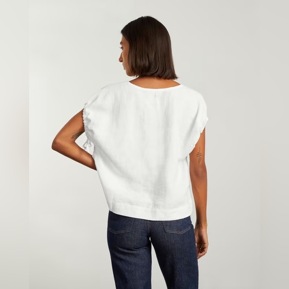 Everlane women’s the drawstring tunic 100% linen top white size small breathable - Picture 4 of 7